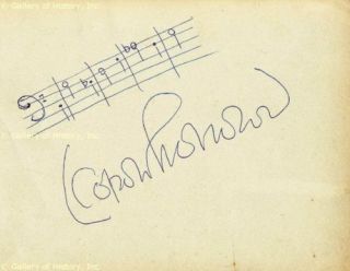 Leopold Stokowski Autograph Musical Quotation Signed
