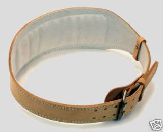 Leather Weight Lifting Belt with Padded Back XL