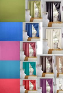 Thermal Backed Light Reducing Plain Curtains Panels Bedroom