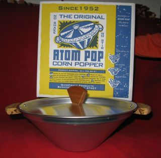 Atom Pop Stove Top Popcorn Popper Vintage Made in USA