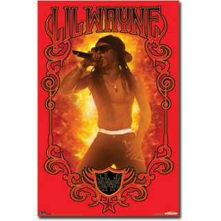 Lil Wayne Fire Poster Tha Carter Human Being 22x34