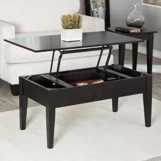 NEW SALE Turner Lift Top Coffee Table in Black Finish, Felt Lined
