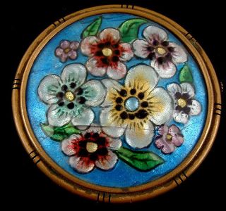 Art Nouveau Limoges Brooch Circa 1890 G Funck PANSIES Pansy Flower