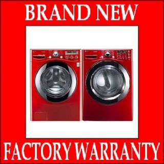 LG Red Front Load Steam Washer Gas Dryer WM2450HRA DLG2351R Energy