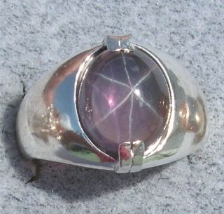Mens 11x9mm Purple Linde Star Sapphire Created s s Ring