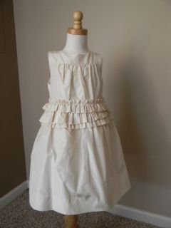 Crew Taffeta Linley Dress Size 6 Ivory $178 Crewcuts Collection