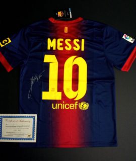 Lionel Messi Barcelona Hand Signed Autographed Jersey Authentic COA