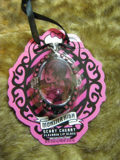 New Monster High Cameo Lip Gloss Necklace Scary Cherry Flavored