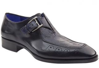 Mezlan Mens Lippi Blue Genuine Ostrich Paw Leather Slip on Dress Shoe