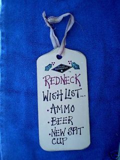 Christmas Wish List Country Boy Redneck Wall Sign Wood Plaque New