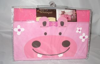 Little Boutique Animal Tote Storage Box Pink Hippo Nursery or Girls