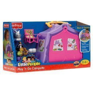 NEW FISHER PRICE LITTLE PEOPLE PLAY N GO CAMPSITE with ACESSORIES Free
