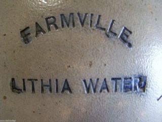 FARMVILLE LITHIA WATER   1884 1895 Mineral Water 1 Gallon Crock Jug