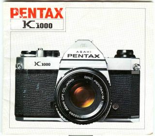 Pentax K1000 35mm film camera Original Instruction Manual, Very Good