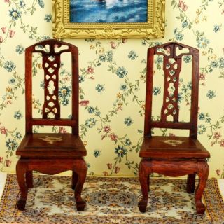 Dollhouse Living Room Furniture Vintage China Chair X2