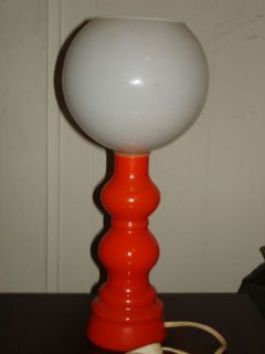 RARE Action Lobeco Hand Blown Opaline Glass Lamp Italy