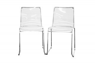 Lino Transparent Clear Acrylic Dining Chair Set of 2