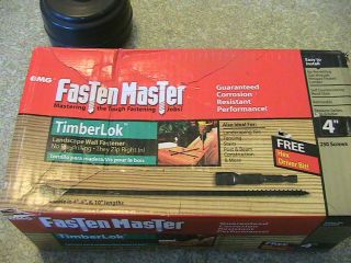 timberlok screws, by fasten master, 250 pc box w/drive log hosue or