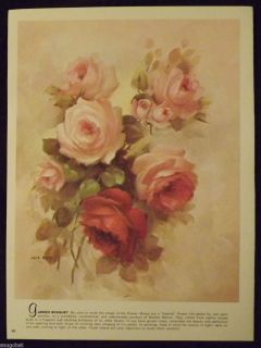 1989 Book Print Garden Bouquet Original Art by Lola Ades