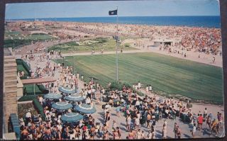 Long Island New York Beach Marine Theatre Boardwalk 1967 Postcard