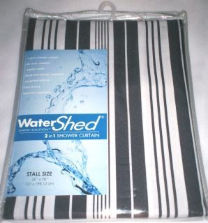Water Shed Picardi Stripe Shower Stall Curtain 50x78 Weighted
