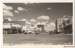 RPPC Longview TX Tyler Street Looking East 1940S