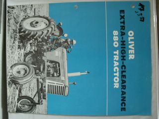Oliver 880 Extra High CLEARANCE Tractor Brochure Very RARE Hi Crop