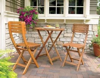 Living Accents WZ 1240 VN 3 Piece Folding Bistro Set New Table 1