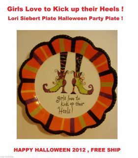 Lori Siebert Halloween Party Fusion Glass Snack Dessert Plate Girls