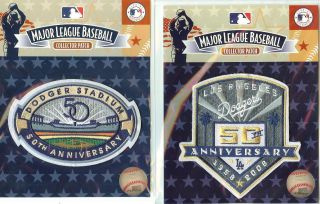 Los Angeles Dodgers Patch Combo Stadium 50th Anniversary Team 50th