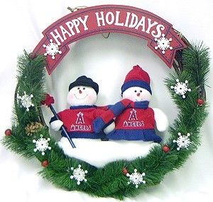 Los Angeles Angels of Anaheim MLB Snowman Wreath