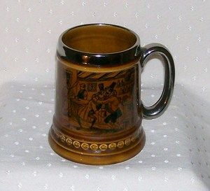 Lord Nelson pottery tankard from 50s 60s  silver/platinum trim