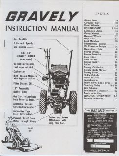 Gravely L Garden Tractor Instruction Manual 6 6 HP Motor