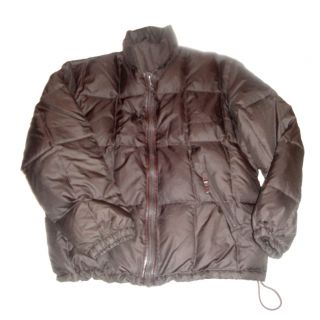 Loro Piana Brown Leather Trim Feather Down Puffer Winter Parka Jacket