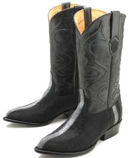 Genuine Stingray Rowstone Los Altos Black Mens Western Cowboy Boots J