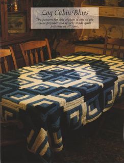 Log Cabin Blues Afghan Crochet Pattern