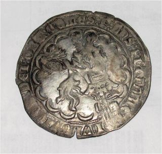 Silver Coin Double Gros Plak Louis de Male RARE XF 1346