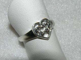 Heart Ring Celtic Love Knot Sterling Silver Eternity