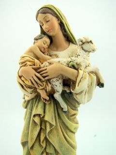 Virgin Mary Baby Infant Christ Jesus Lamb Statue NR