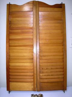 Pair Louvered Swinging Cafe Bar Doors 24 Wide 36 Tall