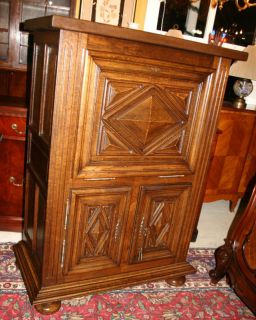 Louis XIII French Antique Drop Front Secretary Desk Made from Oak
