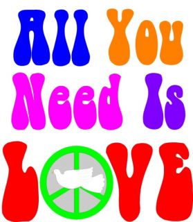 All You Need Is Love Sixties Hippie Cooking Apron