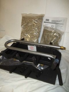 Natural or Propane Gas Log Dual Burner Hearth Kit Fireplace Set