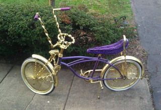 Lowrider Brand Bicycle Gold Purple Chopper Cruiser