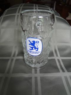 Vintage Lowenbrau Beer Mug Glass Stein Germany Muchen