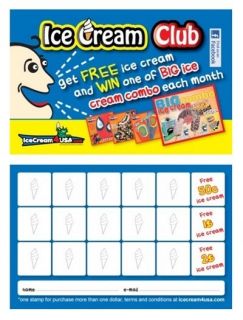 250 Ice Cream Club Loyalty Cards for Ice Cream Truck Business