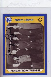 Johnny Lujack Signed Notre Dame Heisman Winners Card