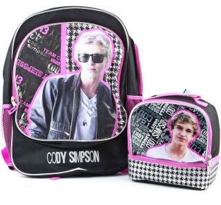 CODY SIMPSON School BACKPACK & Dual Insulated LUNCH Box Book Bag Tote