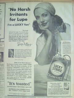 2707104WQ Advert Lucky Strike Lupe Velez October 1931 Old Newspaper