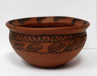 Painted Pot Bowl Mexico El Maya Mexican Folk Art Souvenir 